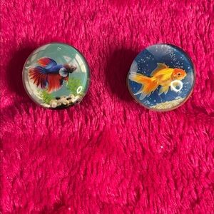 Set of 2 Colorful Fish Tank door knob Ornaments